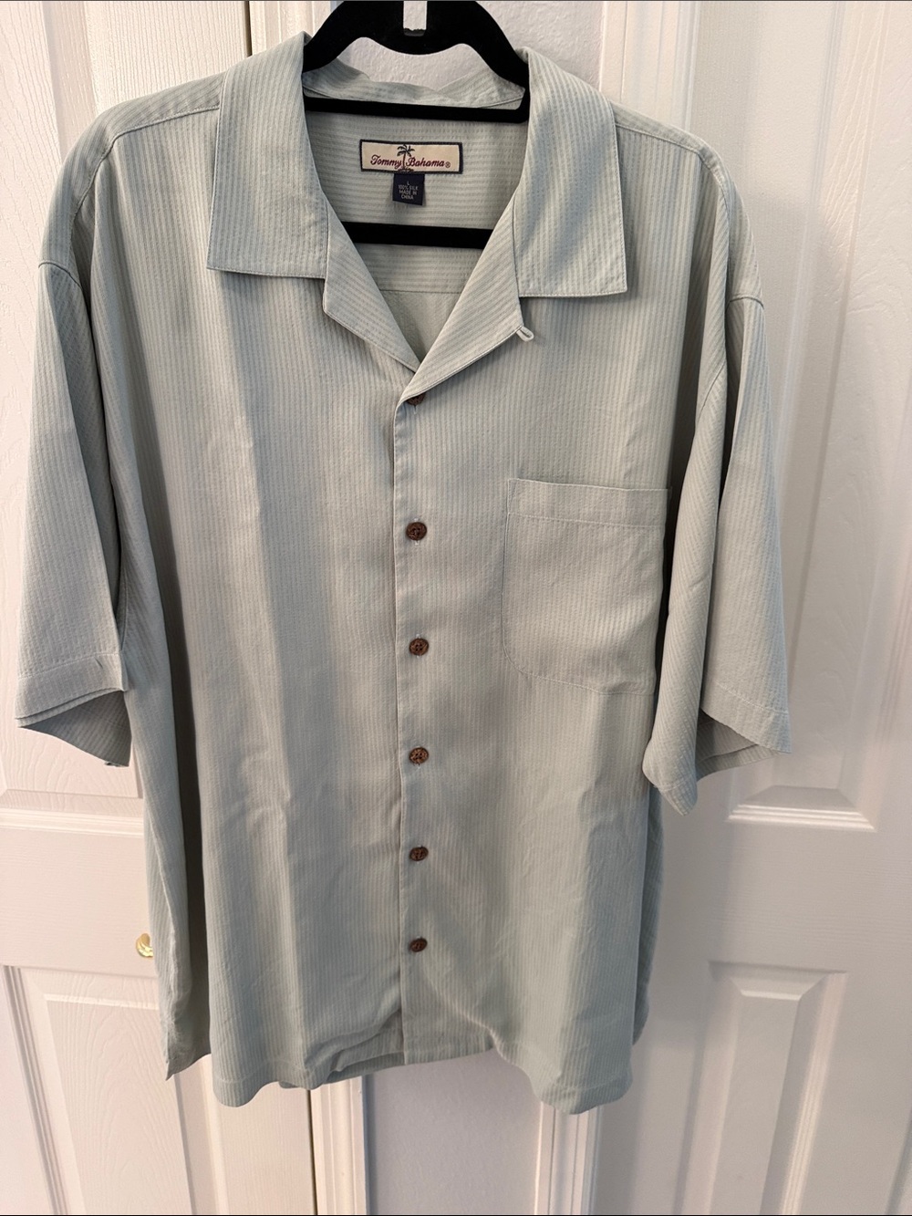 Tommy Bahama Light Sage Green Short-Sleeve Camp Shirt